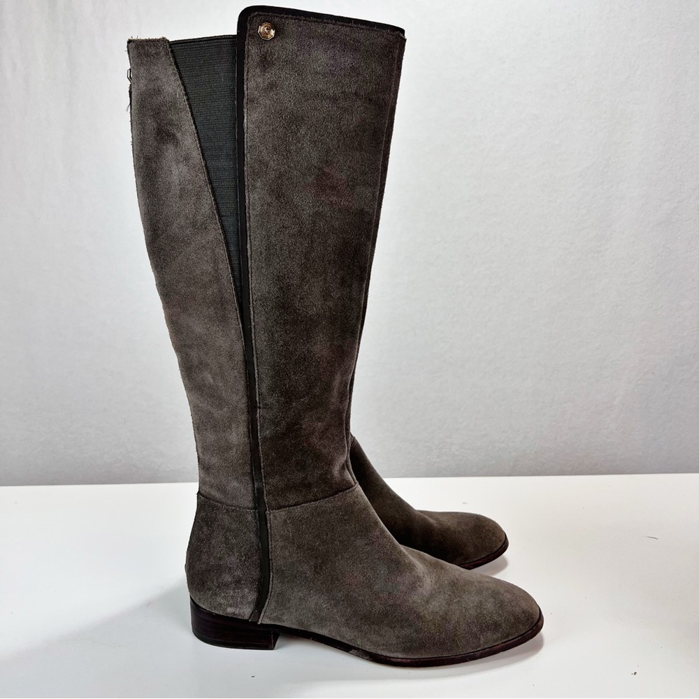 Louise Et‎ Cie Riding Boots Womens 7.5 Gray Brown Suede Zip-up